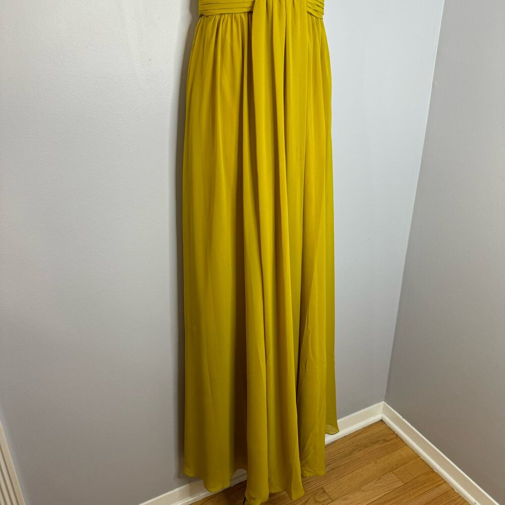 Bari Jay Bella Chiffon Sweetheart Bust Bridesmaid Maxi Dress Mustard - Picture 8 of 12